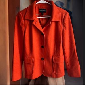 Banana Republic Women's Bold Orange Blazer pea coat jacket 6